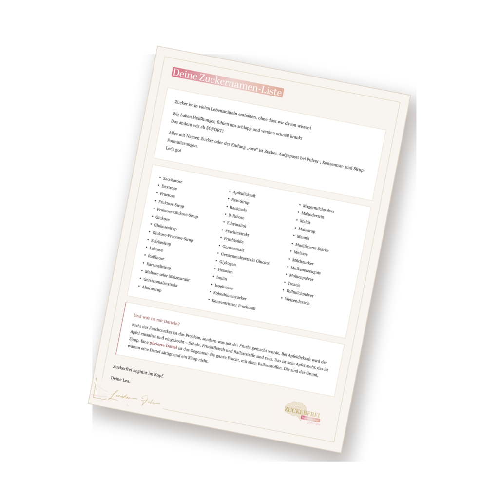 Kostenlose Zuckernamen-Liste von Leandra Fili zum Download